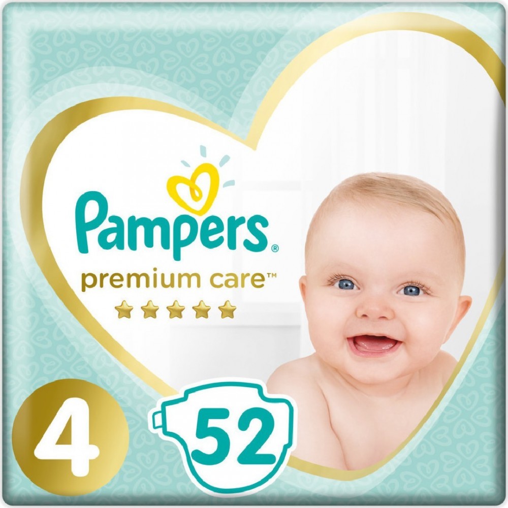 PAMPERS Premium Care Πάνες Νο4 9-14kg 52τεμ Φροντίδα μωρού