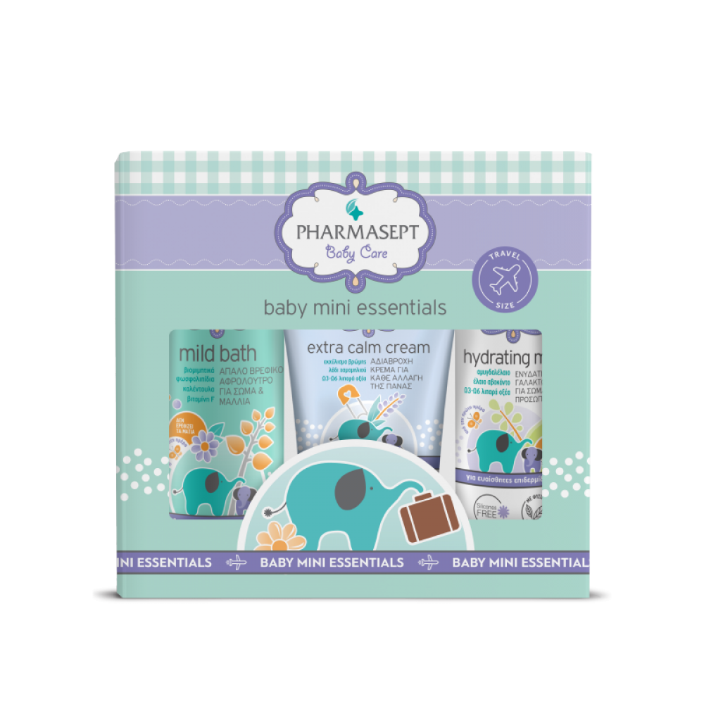 Pharmasept Baby Care Mini Essentials – Σετ Βρεφικής Περιποίησης για Νεογέννητα & Ταξίδια (4 προϊόντα) Φροντίδα μωρού