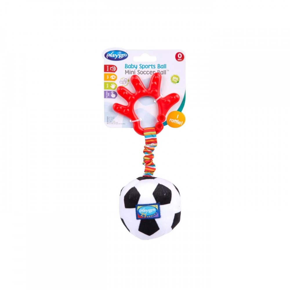 Playgro Μπαλίτσα Κουδουνίστρα Με Κλιπ Καροτσιού Βρεφανάπτυξη