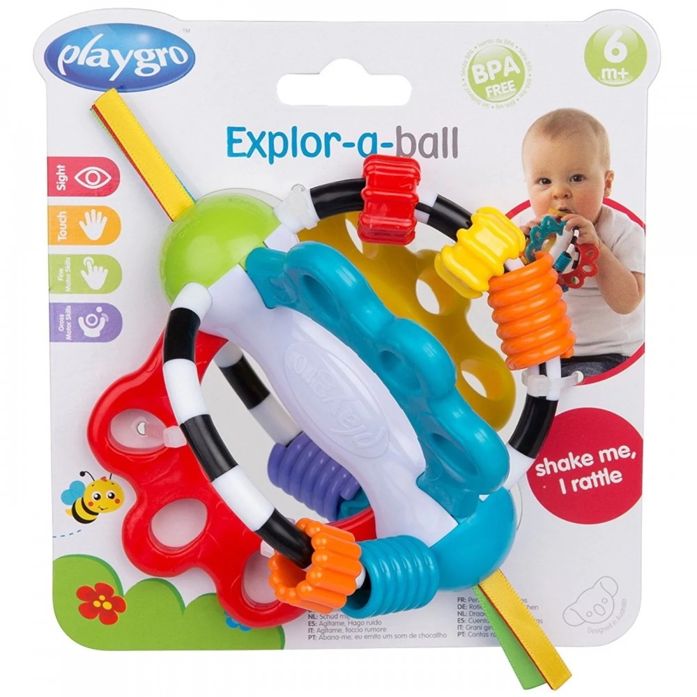 Playgro Explor-A-Ball Toy Μπάλα Κουδουνίστρα 6M+ Βρεφανάπτυξη