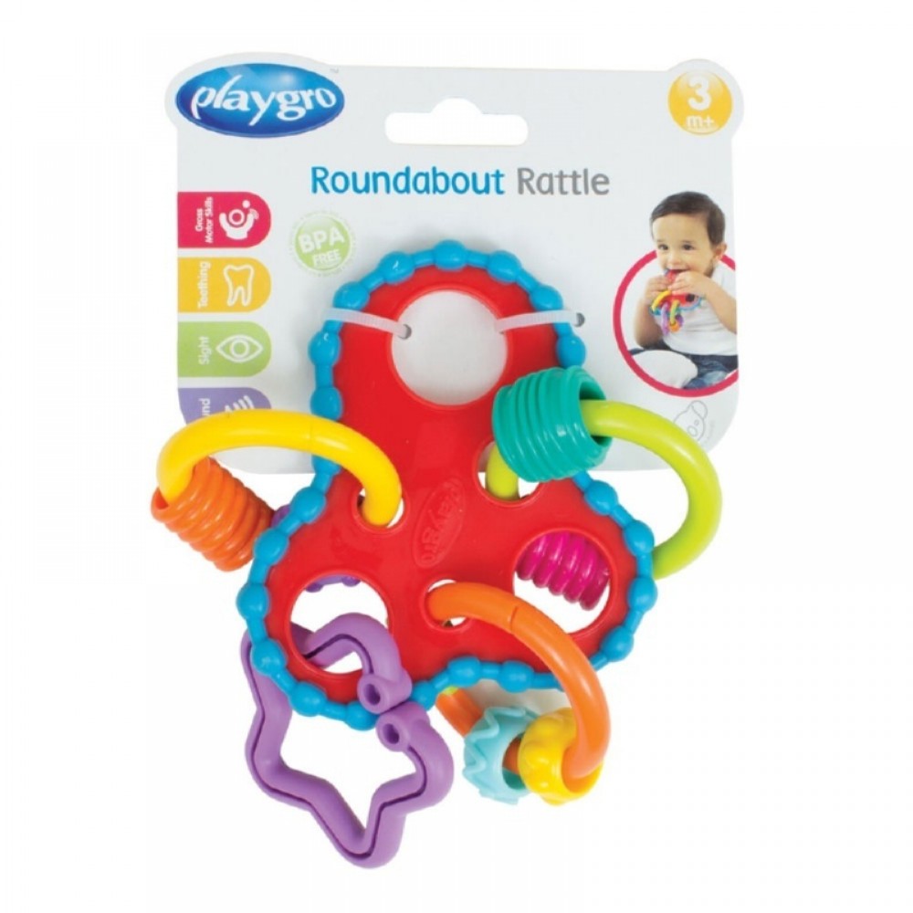 PLAYGRO Κουδουνίστρα οδοντοφυΐας Roundabout Rattle Φροντίδα μωρού