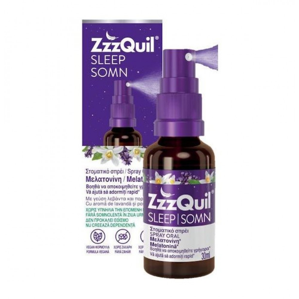 ZzzQuil Natura Melatonin Spray 30 ml – Υπναγωγό Σπρέι με Μελατονίνη για Γρήγορο Ύπνο Συμπληρώματα διατροφής