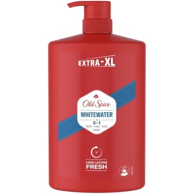 Old Spice Whitewater 3‑in‑1 Αφροντούς & Σαμπουάν 1 L – Καθαρισμός Σώματος, Μαλλιών & Προσώπου