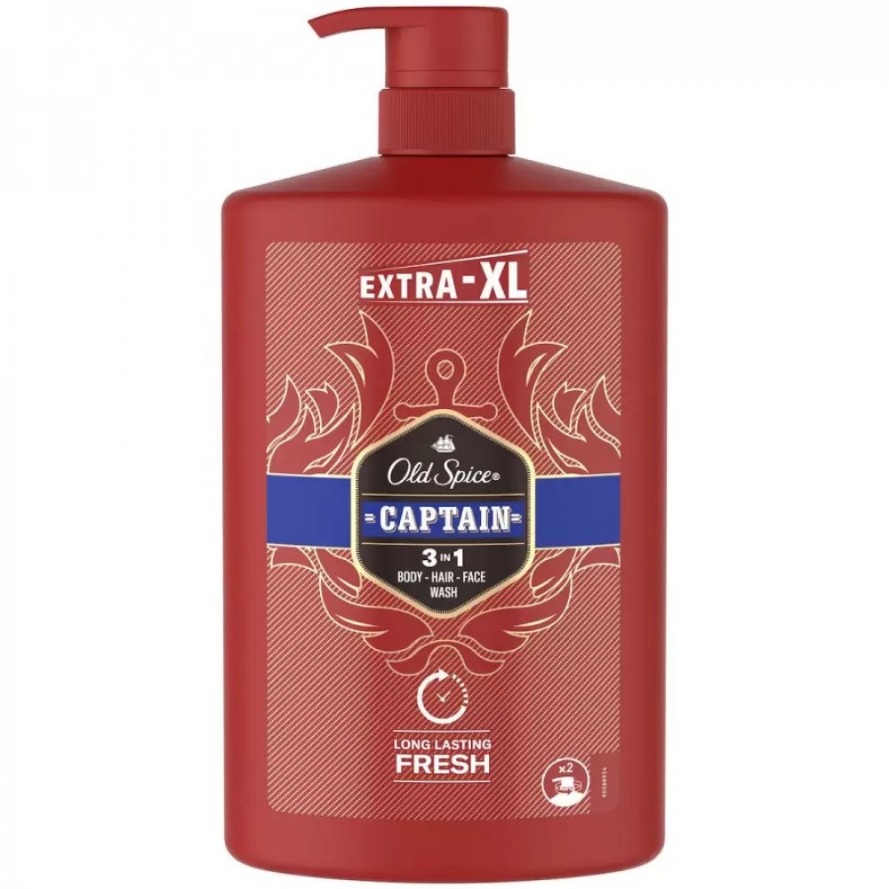 Old Spice Captain 3in1 Shower & Shampoo Gel 1Lt Καλλυντικά