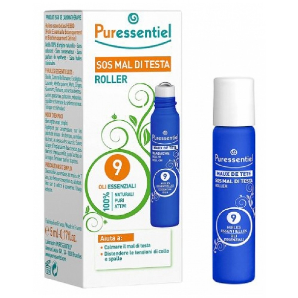 Puressentiel Ρολό Κεφαλαλγίας με 9 Αιθέρια Έλαια 5ml Πρώτες Βοήθειες