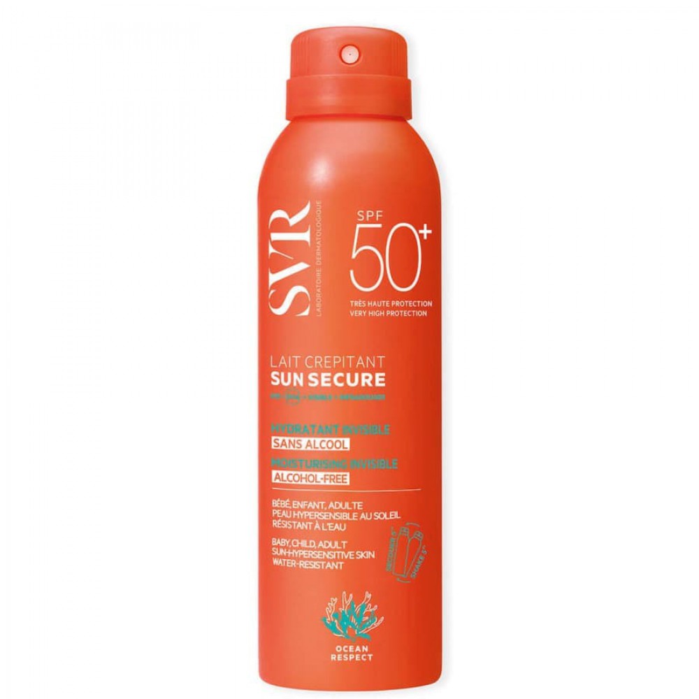 SVR Sun Secure Lait Crépitant SPF50+ 200ml – Αντηλιακό Mist για Όλη την Οικογένεια 