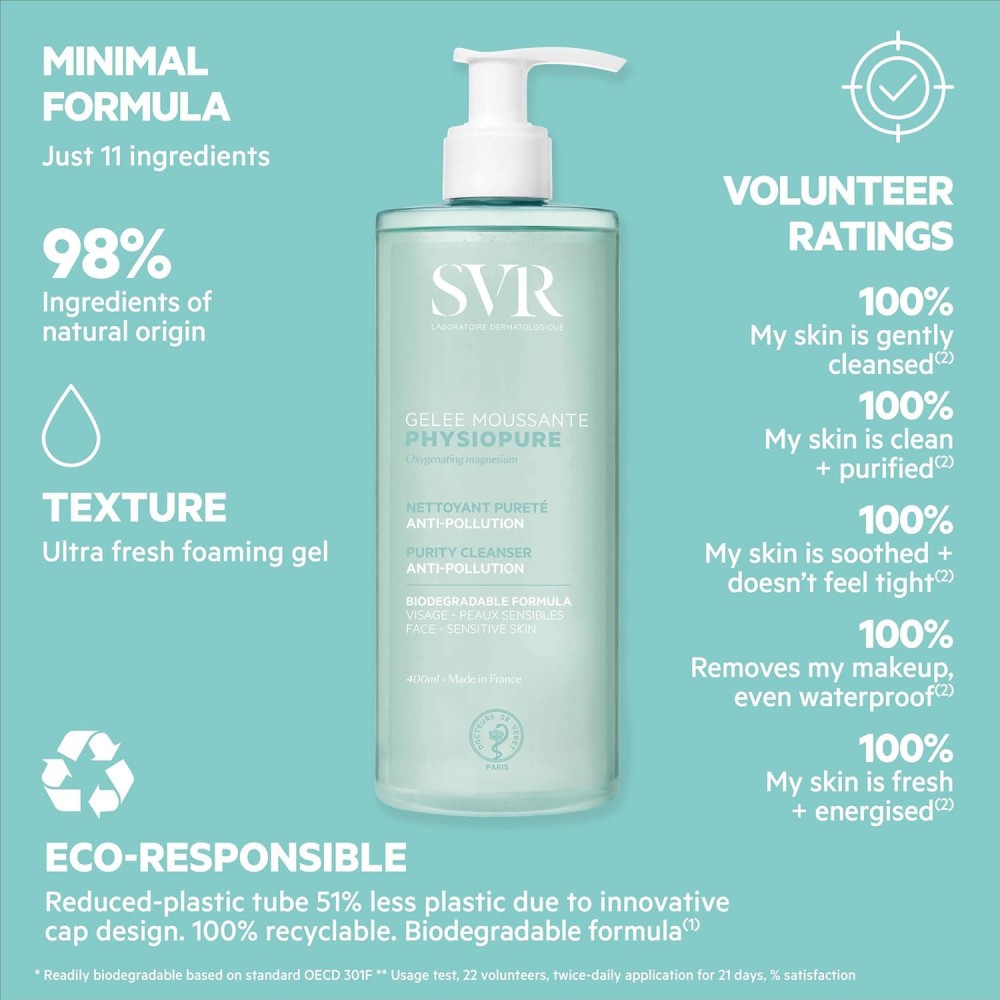SVR Physiopure Gelée Moussante 400ml – Gel Καθαρισμού & Ντεμακιγιάζ Καλλυντικά
