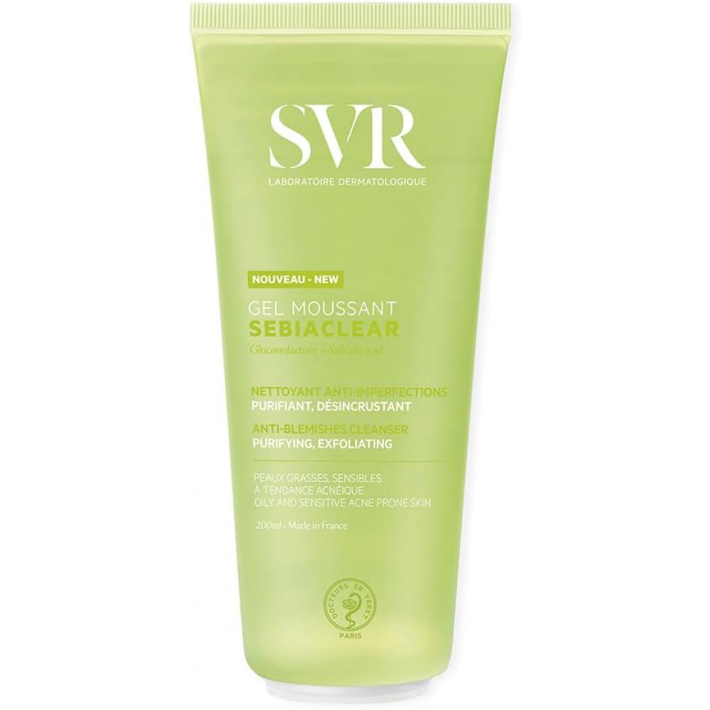 SVR Sebiaclear Gel Moussant 200ml – Gel Καθαρισμού για Λιπαρή & Ακνεϊκή Επιδερμίδα Καλλυντικά
