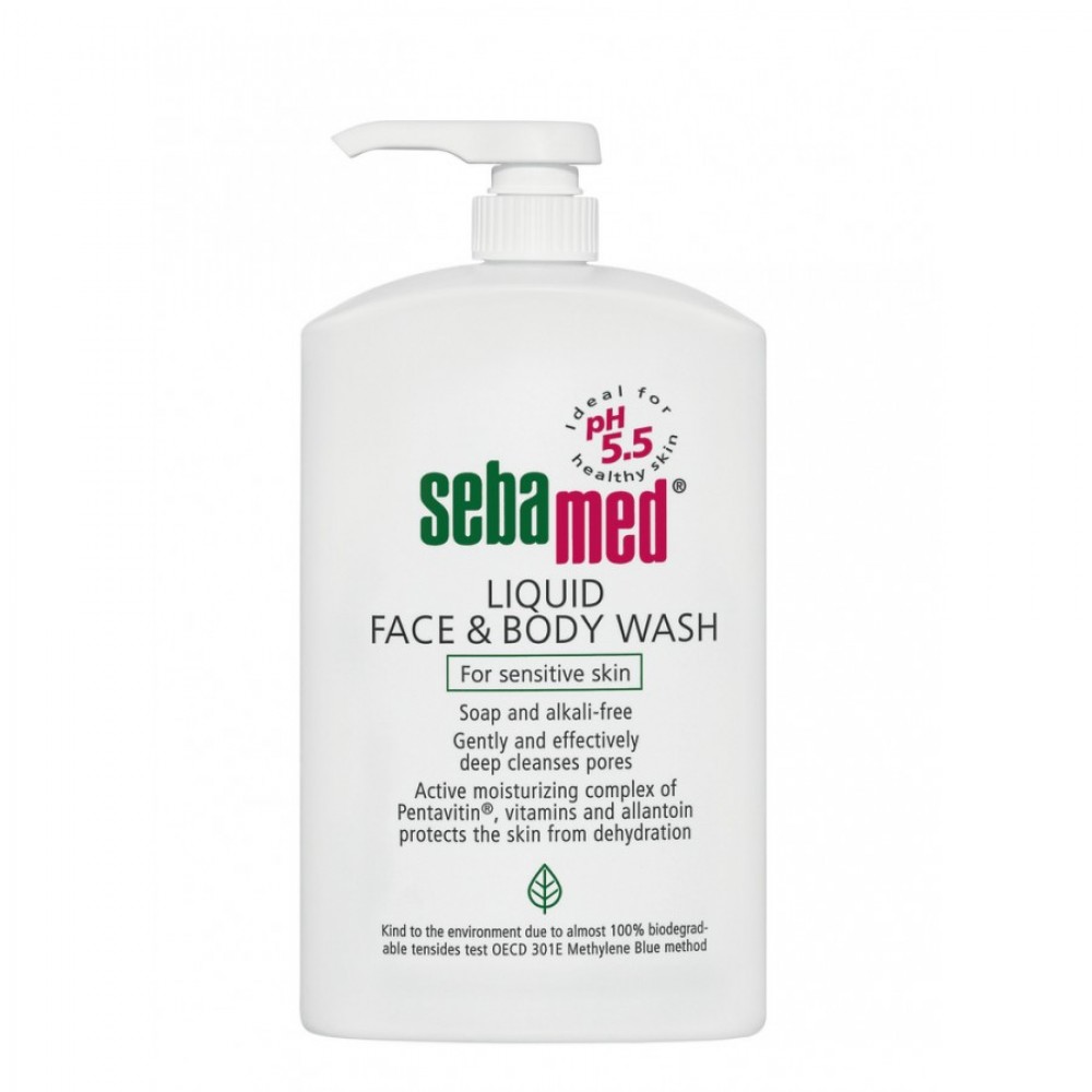 Sebamed Liquid Face & Body Wash 1lt – Καθαρισμός Χωρίς Σαπούνι για Κάθε Ευαίσθητο Δέρμα Καλλυντικά