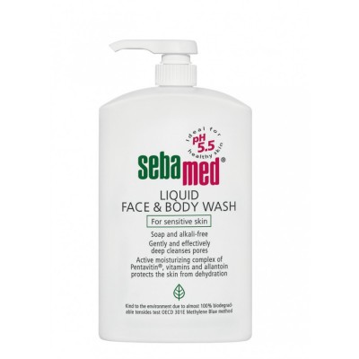 Sebamed Liquid Face & Body Wash 1lt – Καθαρισμός Χωρίς Σαπούνι για Κάθε Ευαίσθητο Δέρμα