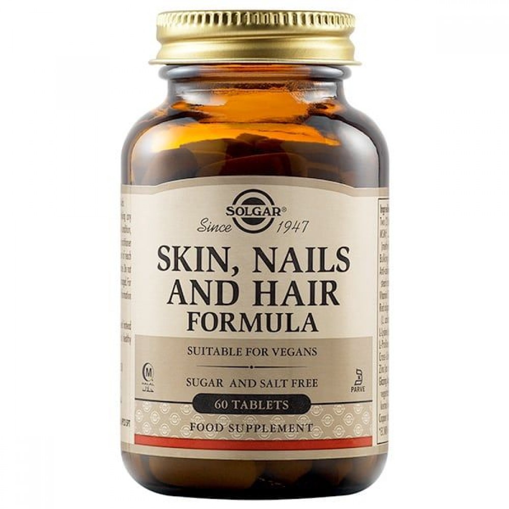 Solgar Skin, Nails & Hair Formula – Συμπλήρωμα για Δέρμα, Νύχια & Μαλλιά – 60 Ταμπλέτες Συμπληρώματα διατροφής