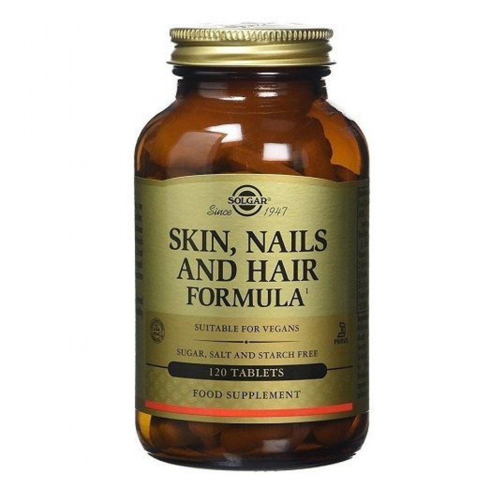 Solgar Skin, Nails & Hair Formula – Συμπλήρωμα για Δέρμα, Νύχια & Μαλλιά – 120 Ταμπλέτες Συμπληρώματα διατροφής