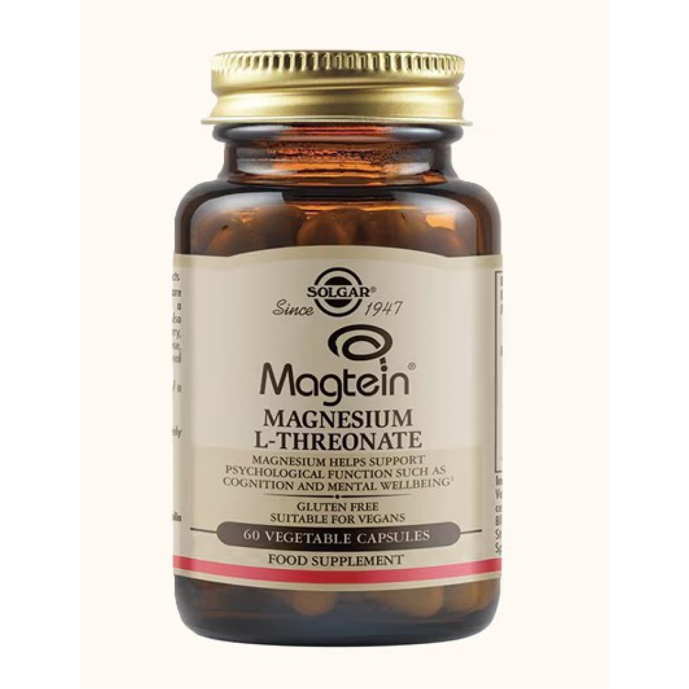 Solgar Magtein® Magnesium L-Threonate: Το "Μαγνήσιο του Εγκεφάλου" για Ενίσχυση Μνήμης & Συγκέντρωσης 60 Κάψουλες Συμπληρώματα διατροφής