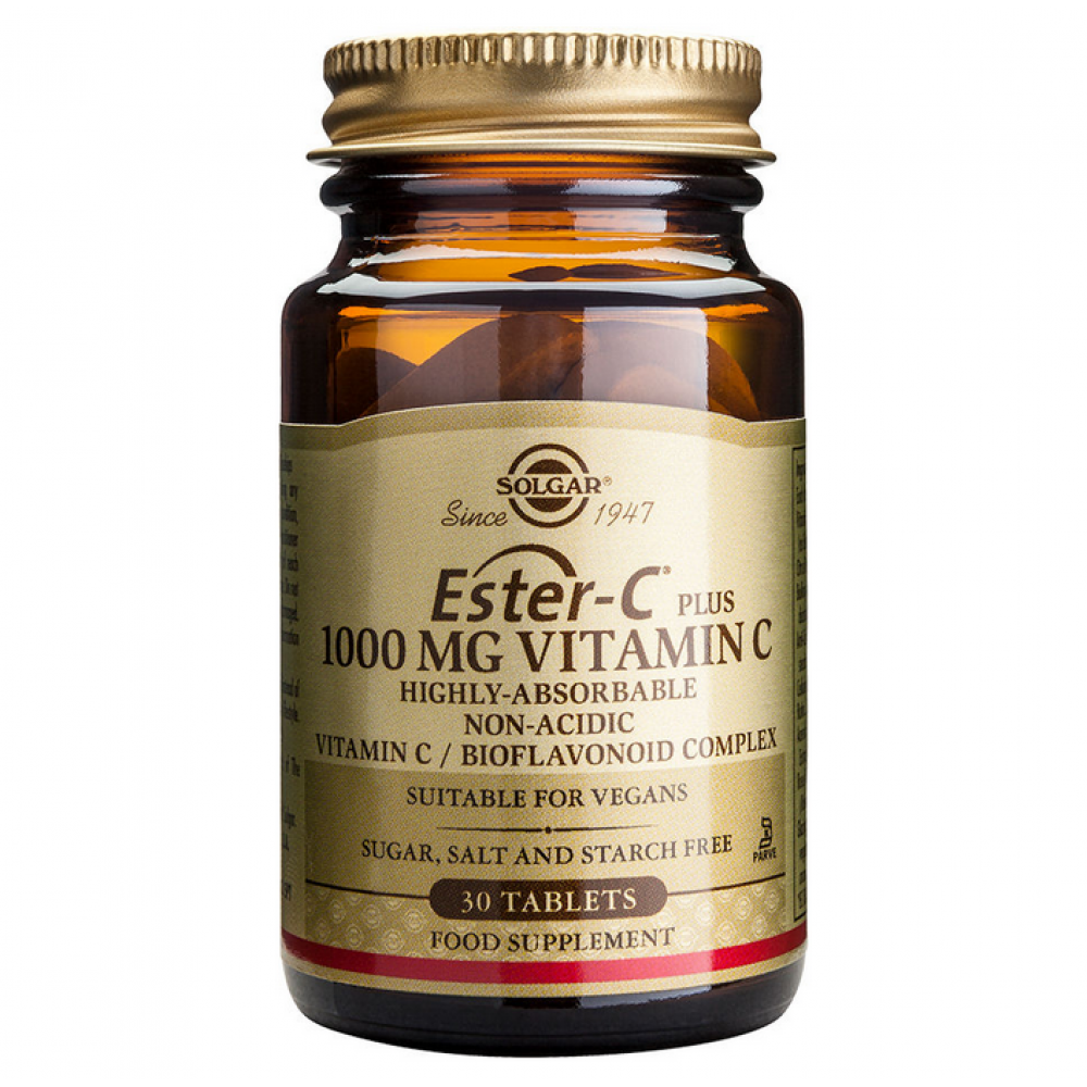 Solgar Ester-C Plus 1000mg – Βιταμίνη C με 24ωρη Ανοσολογική Υποστήριξη & Ήπια Δράση στο Στομάχι Συμπληρώματα διατροφής