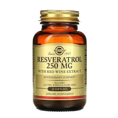 Solgar Resveratrol 250mg – Ισχυρό Αντιοξειδωτικό για Αντιγήρανση, Καρδιά & Κυτταρική Προστασία