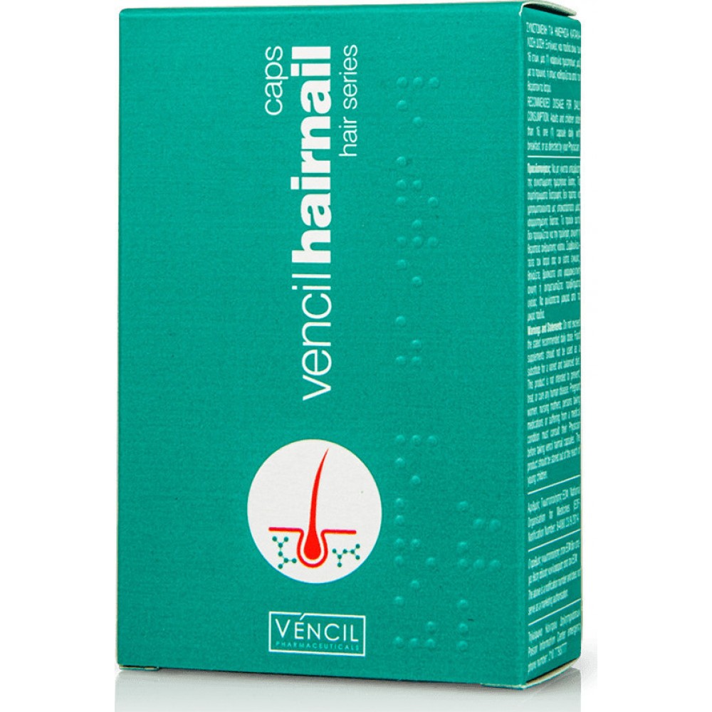 Vencil Hairnail Hair Series – Συμπλήρωμα για Τριχόπτωση, Μαλλιά & Νύχια – 30 Κάψουλες Συμπληρώματα διατροφής