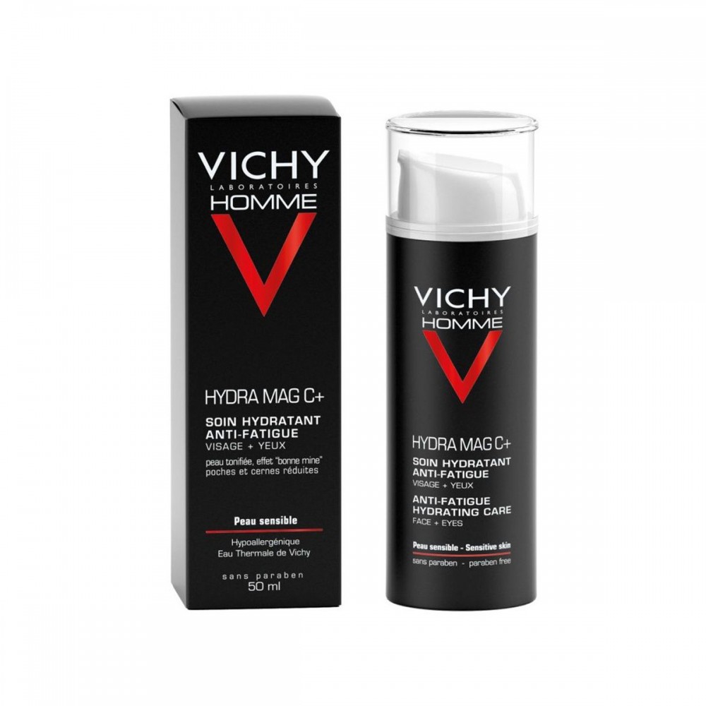 Vichy Homme Hydra Mag C – Ενυδατική Κρέμα Προσώπου & Ματιών για Άνδρες με Ευαίσθητη Επιδερμίδα, 50ml Καλλυντικά