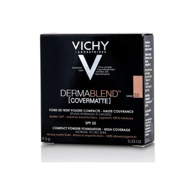Vichy Dermablend Covermatte SPF25 – Πούδρα Κάλυψης 35 Sand, 9.5g | Ματ Φινίρισμα & Προστασία SPF