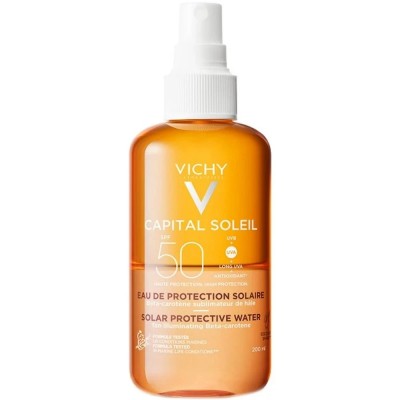 Vichy Ideal Soleil Αντηλιακό Νερό Προστασίας SPF50 για Λαμπερό Μαύρισμα 200ml