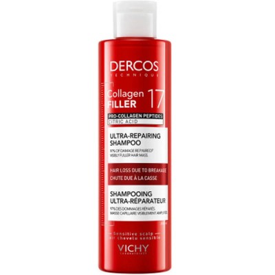 Vichy Dercos Collagen 17 Filler Ultra-Repairing Shampoo 200ml – Σαμπουάν Επανόρθωσης