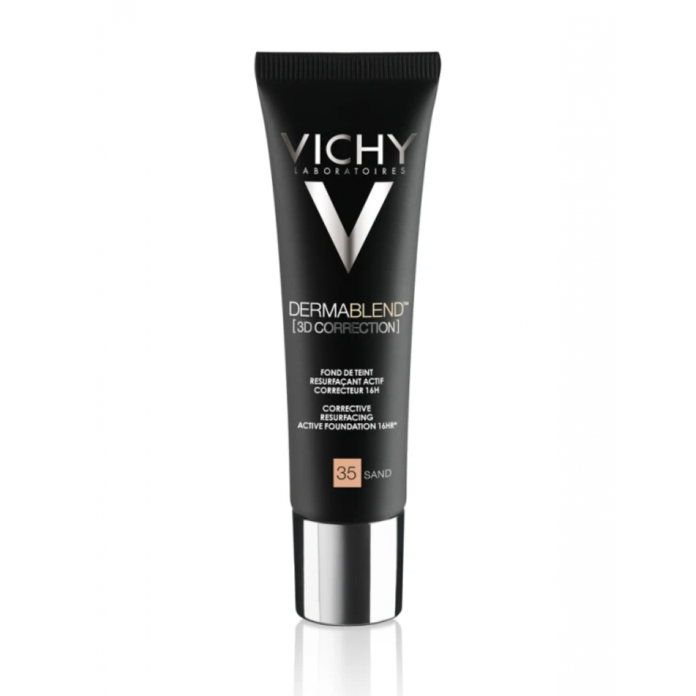 Vichy Dermablend 3D Correction SPF19 – Απόχρωση 35 Sand, 30ml | Υψηλή Κάλυψη για Ακνεϊκή Επιδερμίδα Καλλυντικά