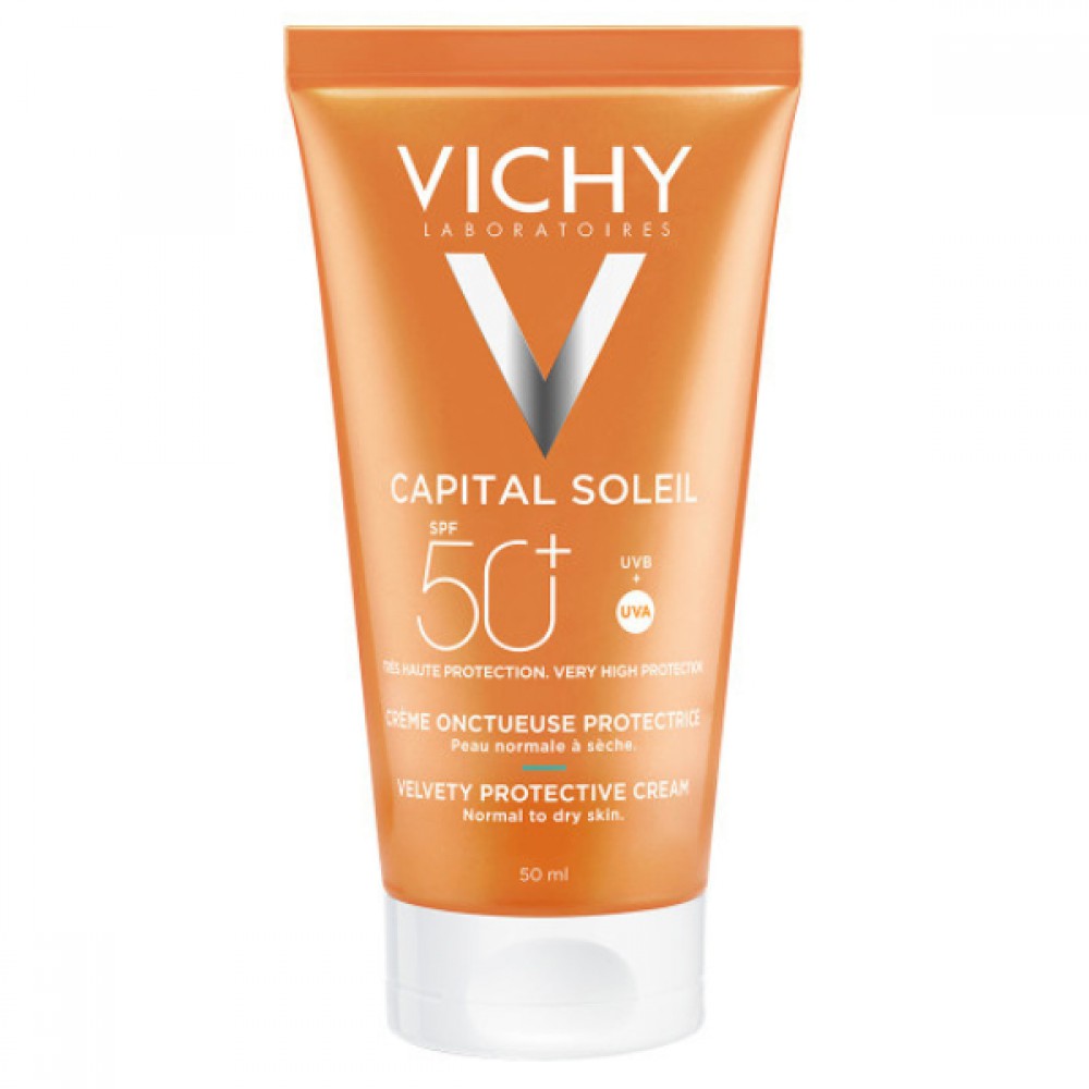 Vichy Capital Soleil Velvety Protective Cream SPF50+ 50ml – Αντηλιακή Κρέμα Προσώπου Αντηλιακά