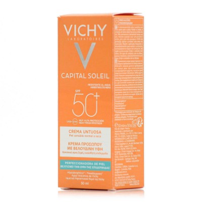 Vichy Capital Soleil Velvety Protective Cream SPF50+ 50ml – Αντηλιακή Κρέμα Προσώπου