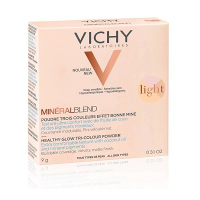Vichy Mineralblend Healthy Glow Πούδρα Light – Τρίχρωμη Πούδρα Φυσικής Λάμψης & Ομοιόμορφου Τόνου, 9gr