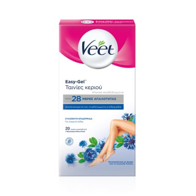 Veet Expert Ταινίες Αποτρίχωσης με Κρύο Κερί για Σώμα & Πόδια για Ευαίσθητες Επιδερμίδες, 20τεμ