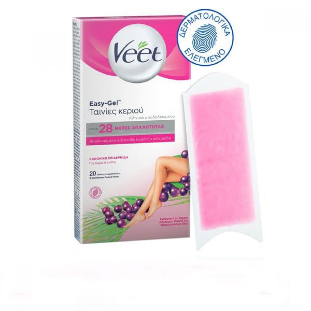 Veet Expert Ταινίες Αποτρίχωσης με Κρύο Κερί για Σώμα & Πόδια για Κανονικές Επιδερμίδες, 20τεμ Αποτριχωτικά