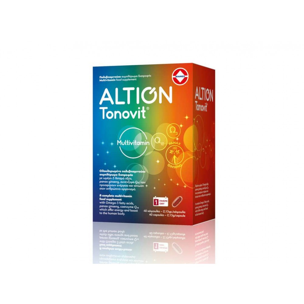 Altion Tonovit Multivitamin – Πολυβιταμινούχο Συμπλήρωμα Διατροφής για Ενέργεια & Άμυνα, 40 Κάψουλες Συμπληρώματα διατροφής