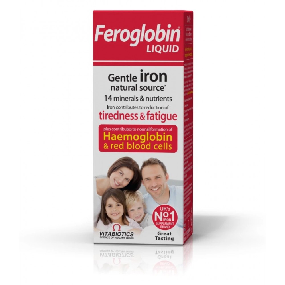 Vitabiotics Feroglobin B12 Υγρός Σίδηρος 200ml – Σίδηρος, Βιταμίνες B & Ψευδάργυρος για Ενέργεια & Ανοσία Συμπληρώματα διατροφής