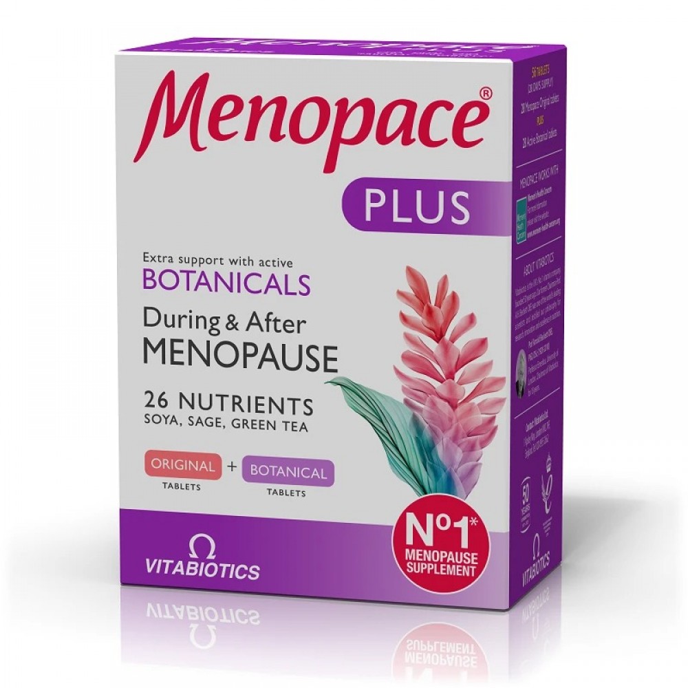 Vitabiotics Menopace Plus 28 Ταμπλέτες + 28 Φυτικά – Φυσική Υποστήριξη στην Εμμηνόπαυση Συμπληρώματα διατροφής
