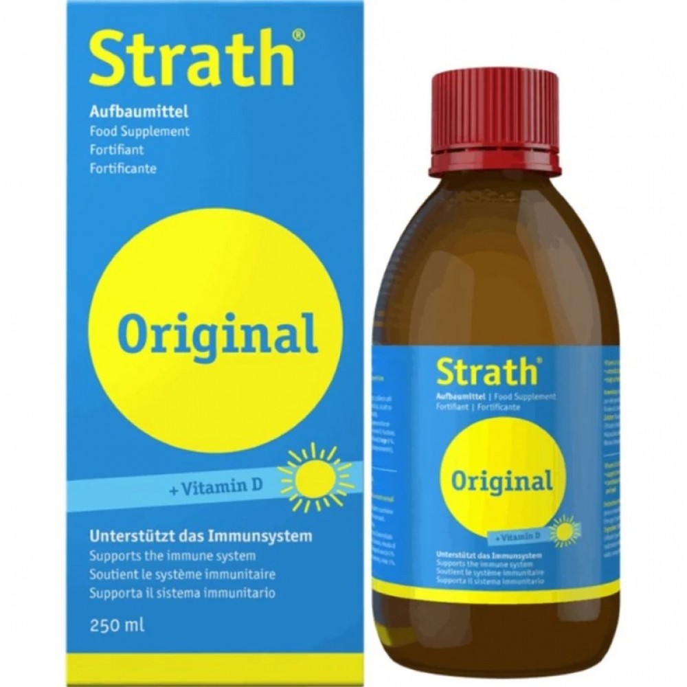 Strath Original με Φυτική Μαγιά & Βιταμίνη D – Φυσικό Συμπλήρωμα για Άμυνα, Ενέργεια & Ανάρρωση, 250ml Συμπληρώματα διατροφής