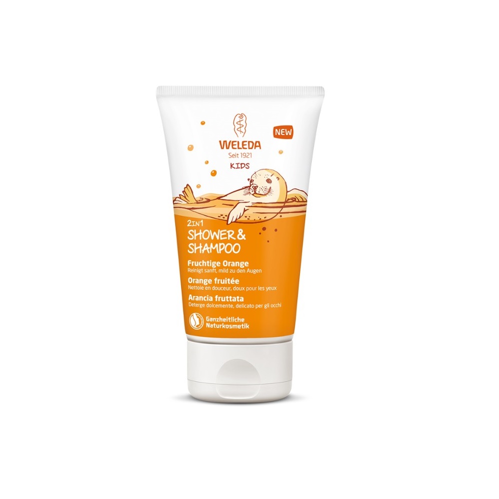 Weleda Kids 2in1 Σαμπουάν & Αφρόλουτρο Πορτοκάλι 150ml – Φυσική Περιποίηση για Παιδιά Μαμά & παιδί