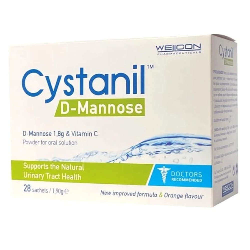 Cystanil D-Mannose 28x1,9g – Φυσική Υποστήριξη Ουροποιητικού με D-μαννόζη & Φυτικά Εκχυλίσματα Συμπληρώματα διατροφής