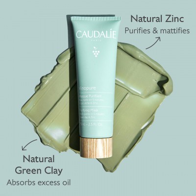 Caudalie Vinopure Purifying Mask – Μάσκα Αργίλου για Βαθύ Καθαρισμό & Ματ Όψη σε Λιπαρές Επιδερμίδες