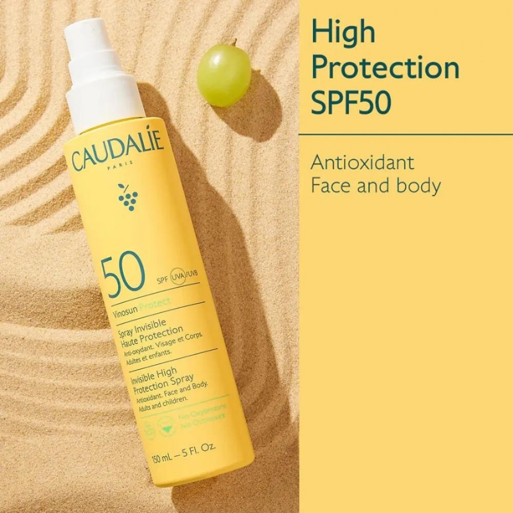 Caudalie Vinosun Protect Invisible High Protection Spray SPF50 – Υψηλή Αντηλιακή Προστασία για Πρόσωπο και Σώμα Αντηλιακά