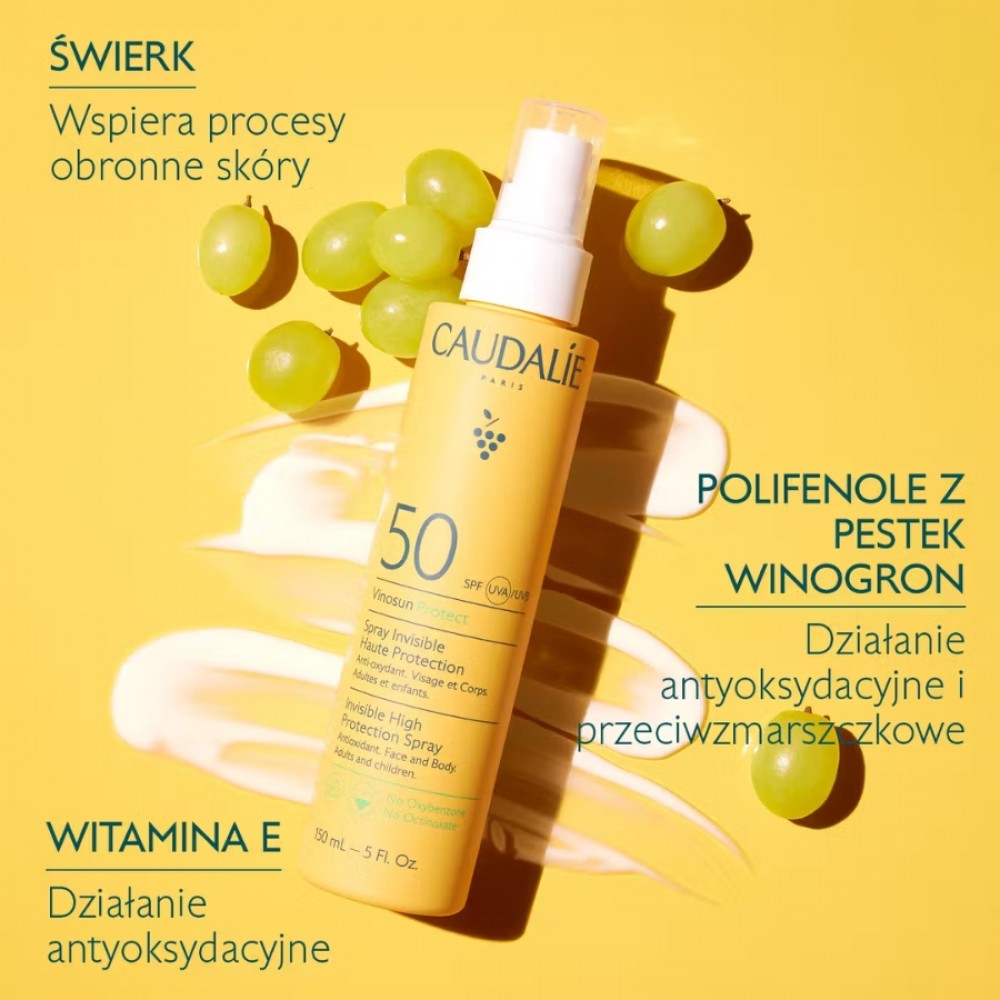 Caudalie Vinosun Protect Invisible High Protection Spray SPF50 – Υψηλή Αντηλιακή Προστασία για Πρόσωπο και Σώμα Αντηλιακά