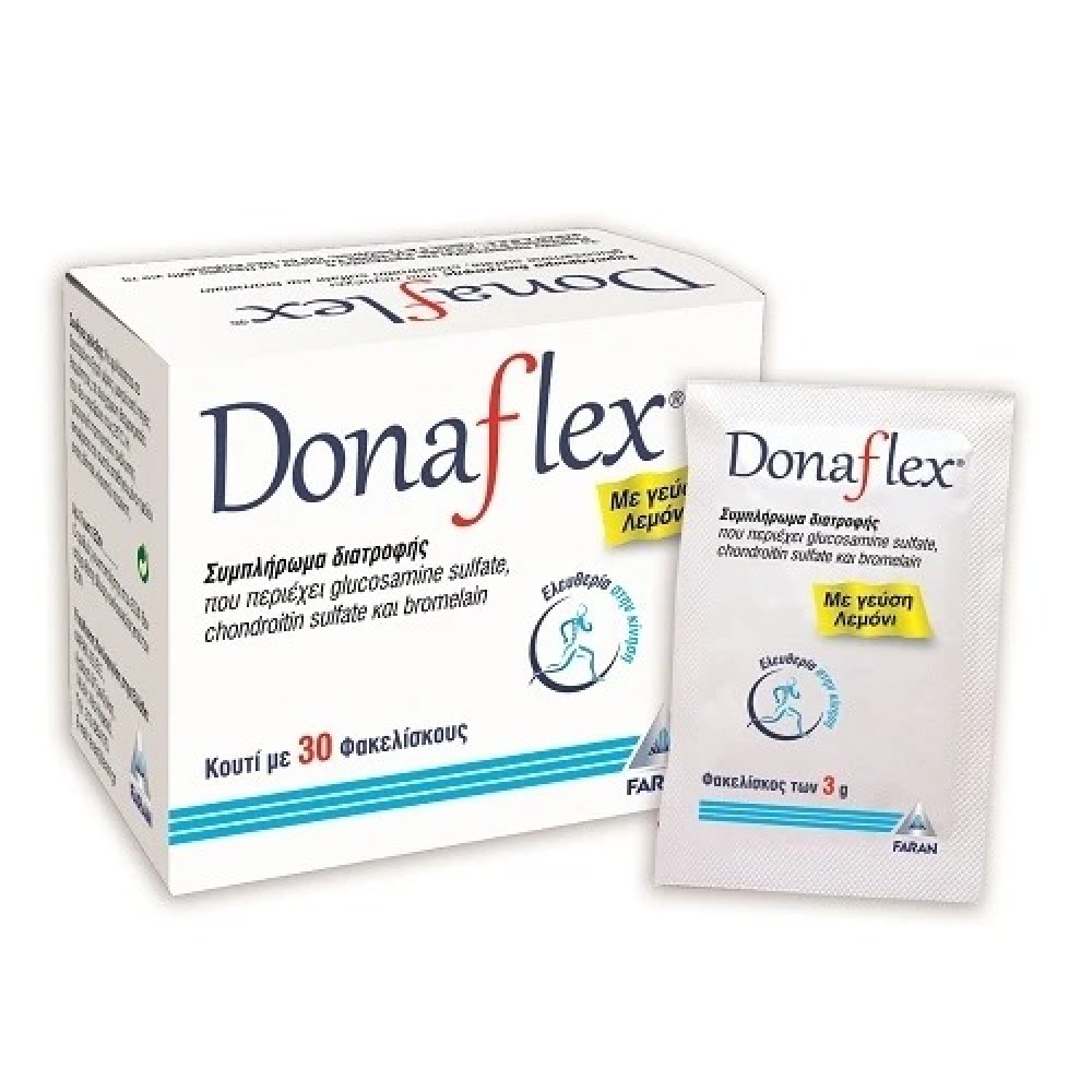 Donaflex Sachets Lemon – Συμπλήρωμα με Γλυκοζαμίνη & Χονδροϊτίνη για Υγεία Αρθρώσεων | 30 Φακελάκια x 3g Συμπληρώματα διατροφής