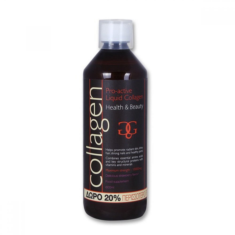 Collagen Pro-Active Liquid Κολλαγόνο Φράουλα 600ml – Υδρολυμένο Κολλαγόνο Τύπου I & III για Δέρμα, Αρθρώσεις & Μαλλιά Συμπληρώματα διατροφής