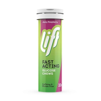 Lift Fast Acting Juicy Raspberry – Ταμπλέτες Γλυκόζης για Άμεση Ενέργεια με Γεύση Βατόμουρο, 50 Tabs