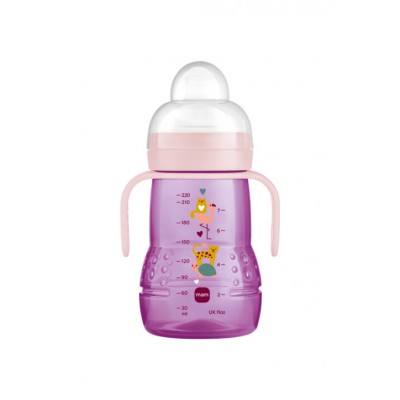MAM Trainer+ 220ml Μωβ – Εκπαιδευτικό Ποτηράκι με Λαβές & Μαλακό Ρύγχος για Μωρά από 4 Μηνών