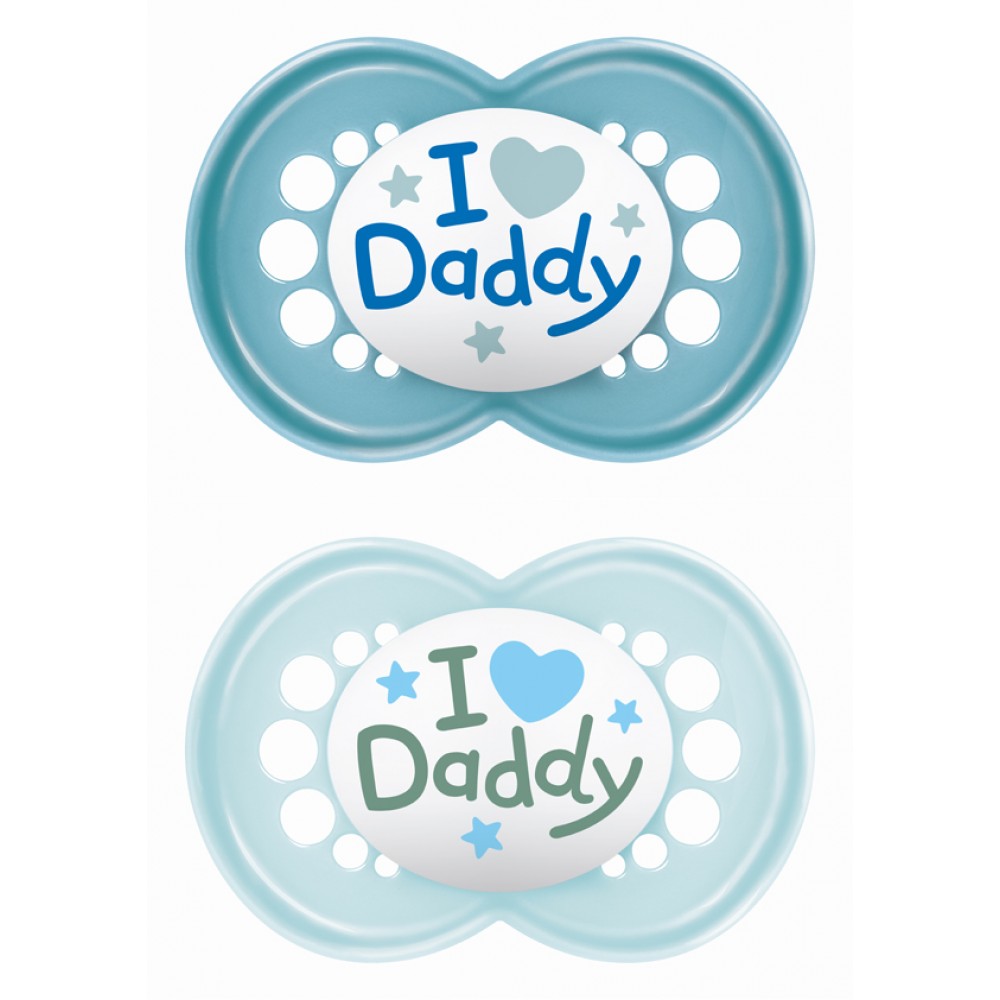 Mam Πιπίλα Ι Love Mummy & Daddy Σιλικόνης 16+ μηνών 2τμχ Βρεφανάπτυξη