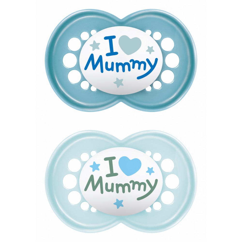 Mam Πιπίλα Ι Love Mummy & Daddy Σιλικόνης 16+ μηνών 2τμχ Βρεφανάπτυξη