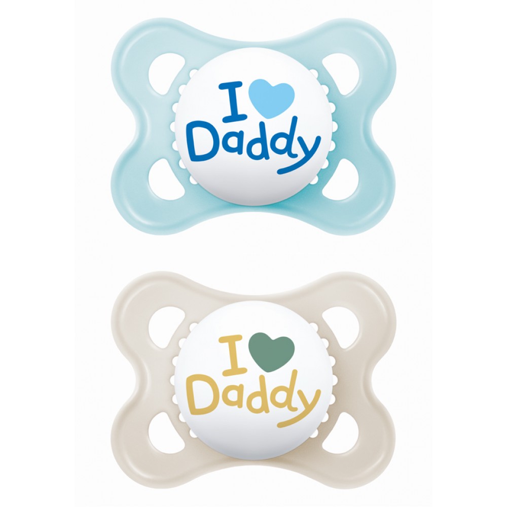 Mam Πιπίλα Ι Love Mummy & Daddy Σιλικόνης 2-6 μηνών 2τμχ Βρεφανάπτυξη